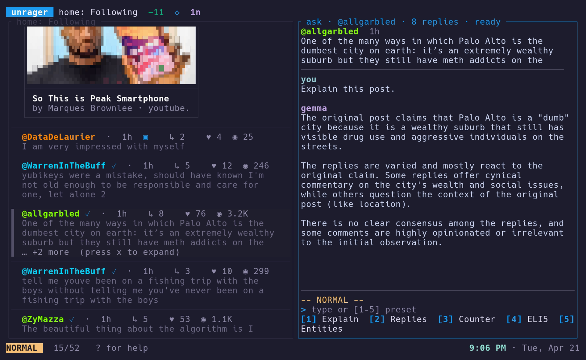 ask pane with gemma streaming an inline explanation